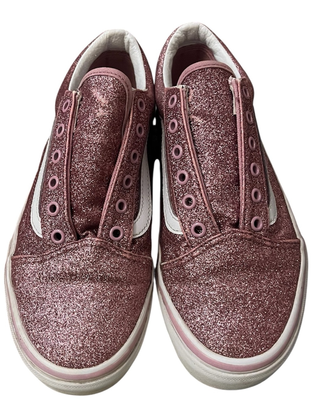 Vans Rose Pink Glitter Slip-On Style Sneakers